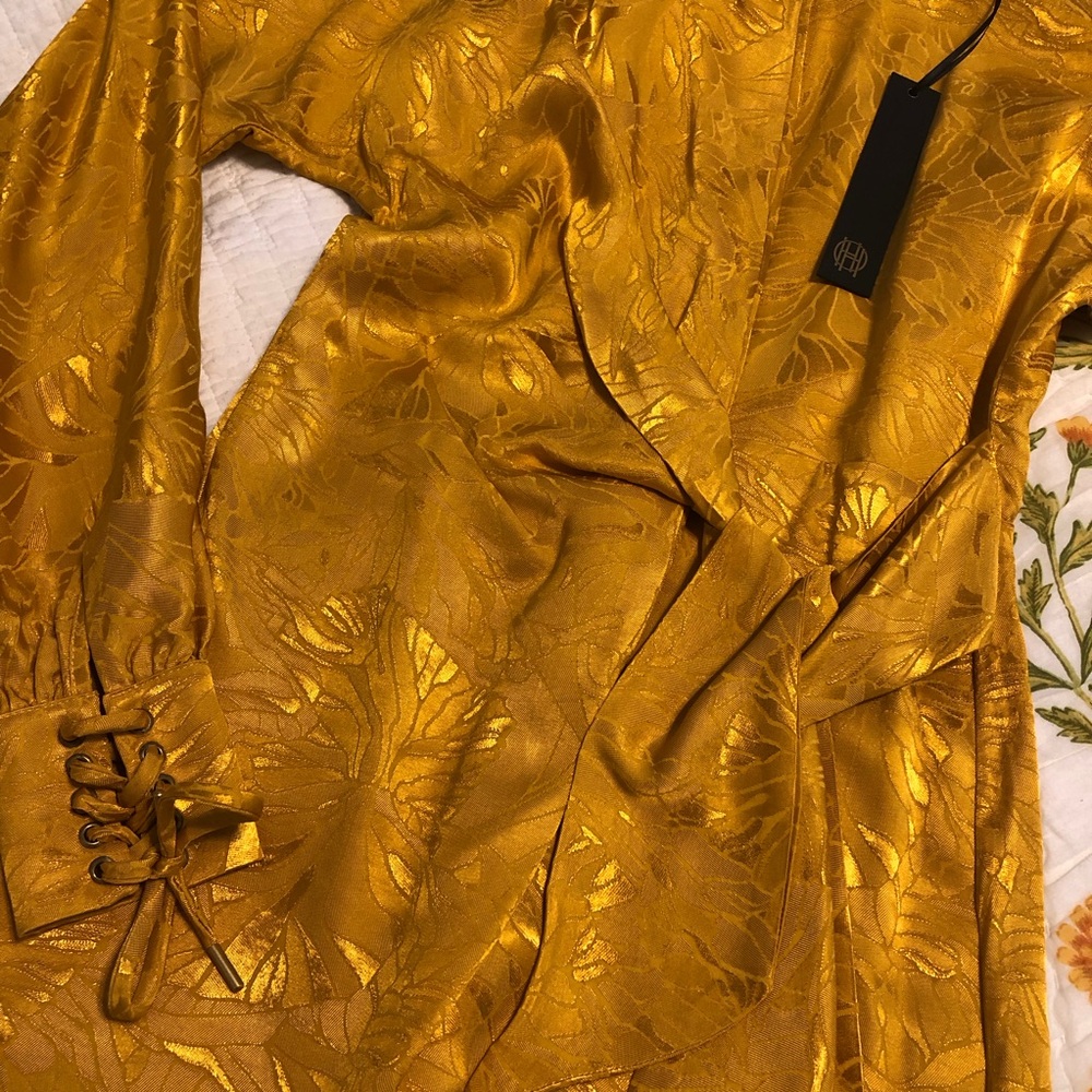 House of Harlow Yellow Long Sleeve Dress